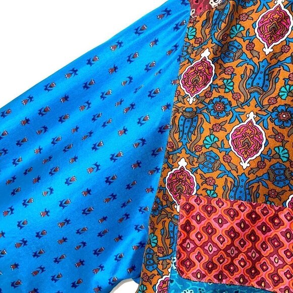 Carole Little Mixed Print Silk Shirt Womens Size 10 Vintage 90s Button Front - Picture 5 of 10